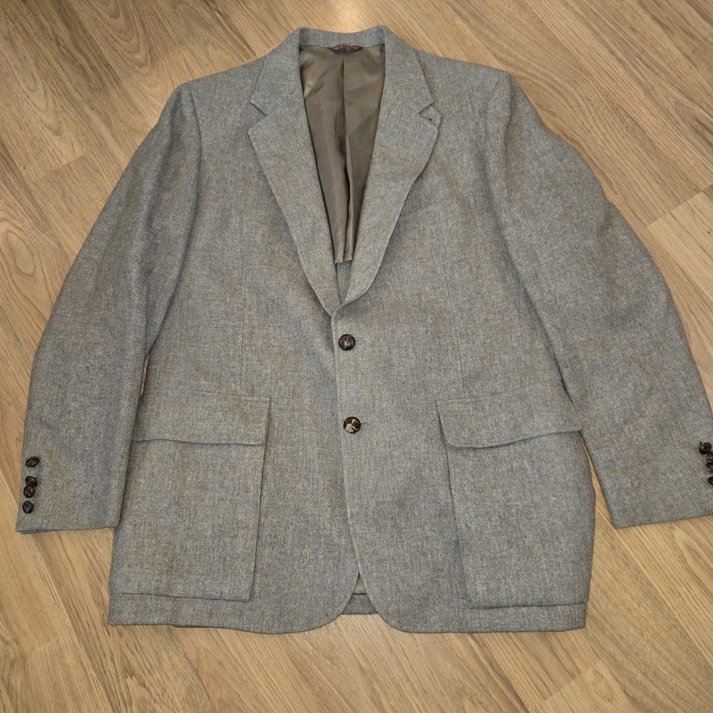 Vintage Cricketeer 100% Wool Tan Mens‎ Blazer Sportcoat Size 44R XL